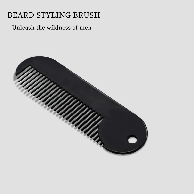 مشط لحية للرجال من الفولاذ المقاوم للصدأ، مشط تجميل اللحية المحمول، مشط لحية مضاد للكهرباء الساكنة خاص للشعر المستعار الحقيقي #2