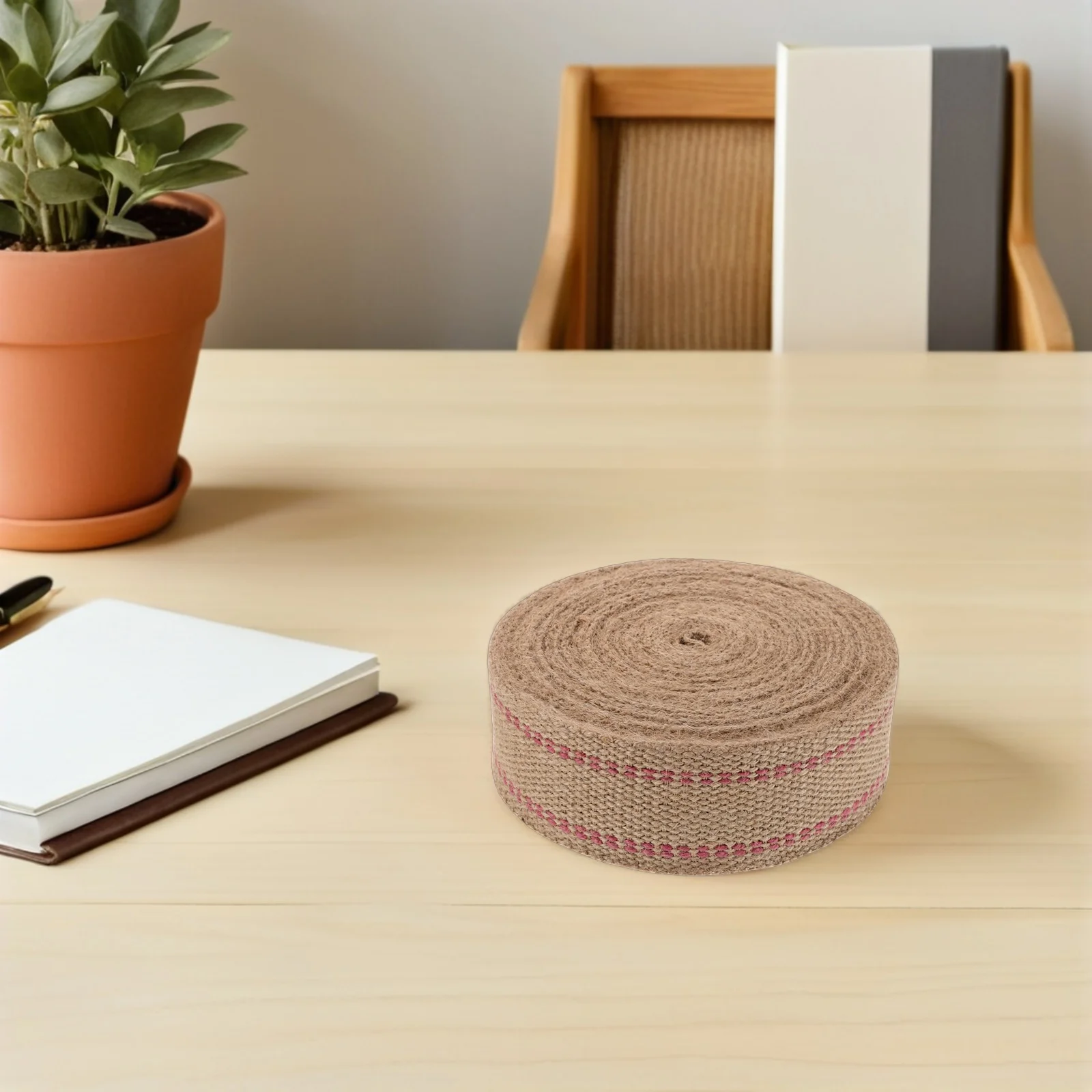 

Рулон красной джутовой ленты 15 м, прочная натуральная мешковина для ремонта стульев, диванов и уличной мебели