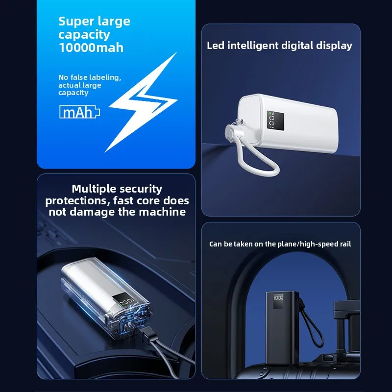 10000 mAh PowerBank Schnellladung Ersatzakku Tragbares Ladegerät Mobiler externer Akku für IPhone/Samsung/Xiaomi/Huawei/ZTE