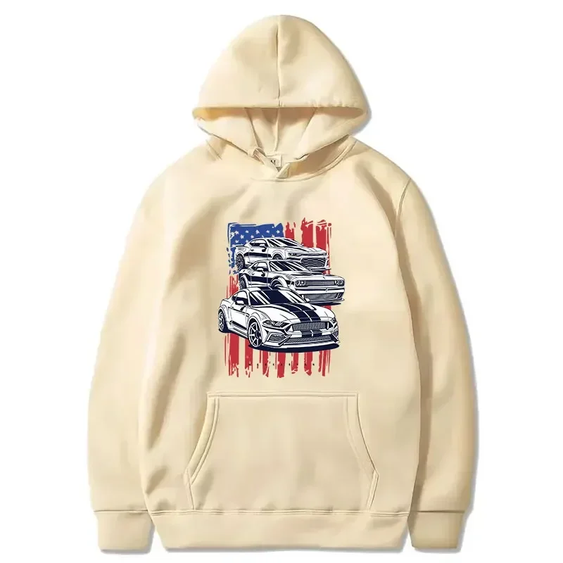Mustang Camaro Challenger Car Hoody Autumn Winter Men Women Long Sleeve Casual Hooded Pullover Fashion Keep Warm Sportswear