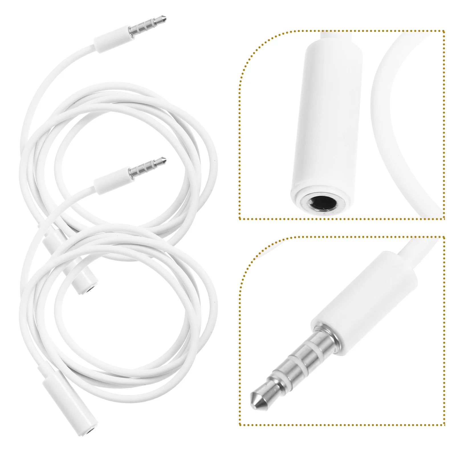 

2pcs Audio Extension Cable 3.5mm 1M Male Female High Fidelity Earphone Wire for Amplifier Guitar Speaker Connection