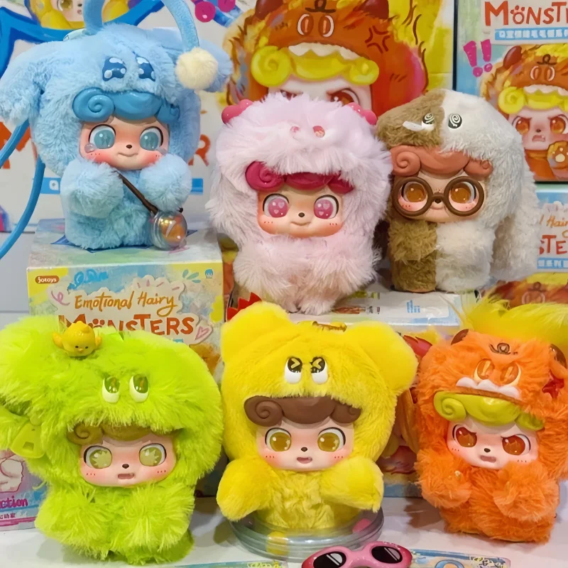 

Spot Baby Emotion Series Furry Monster Fashion Blin Dbox Plush Doll Pendant Mysterious Box Cartoon Decoration Toy Desktop Gifts