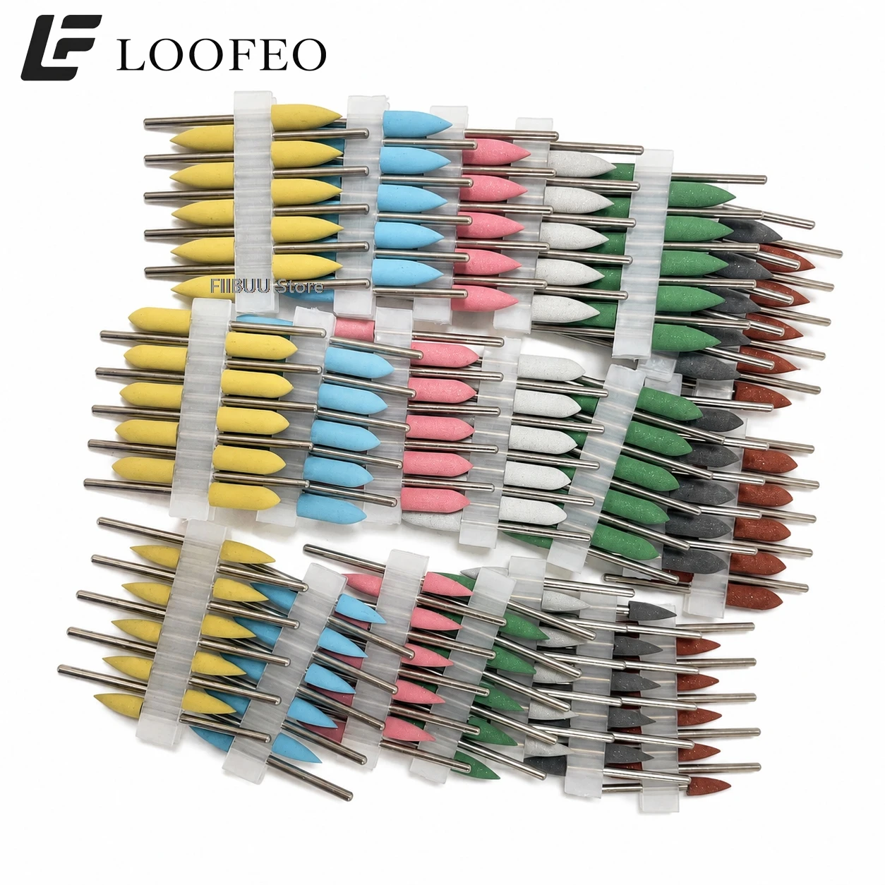 10PCS Rubber Nail Drill Bits Set Nail Grinding Polishing Bit Milling Cutter for Manicure Pedicure for Electric Nail File Machine