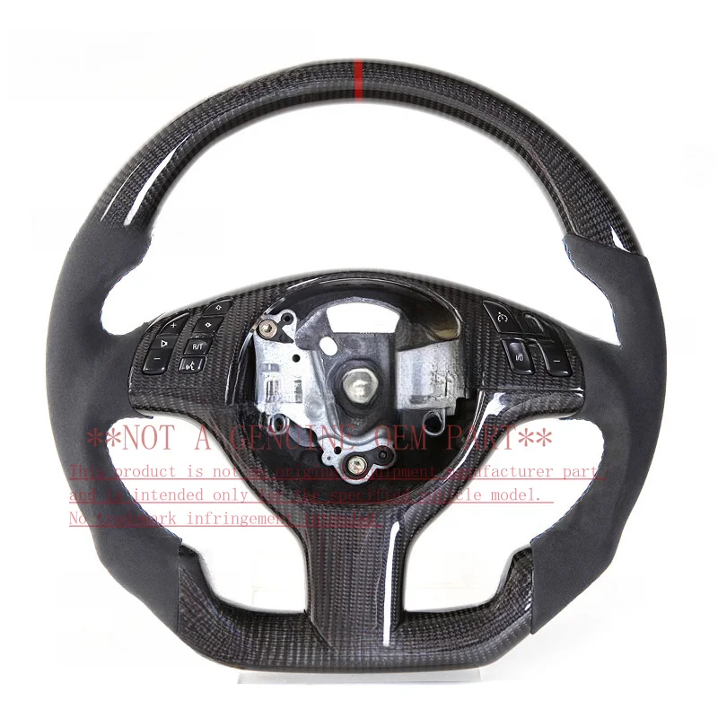 For BMW Steering Wheel Horn Cover Alcantara Carbon Fiber Sport Upgrade for E46 M3 E90 3 Series Horn Shell