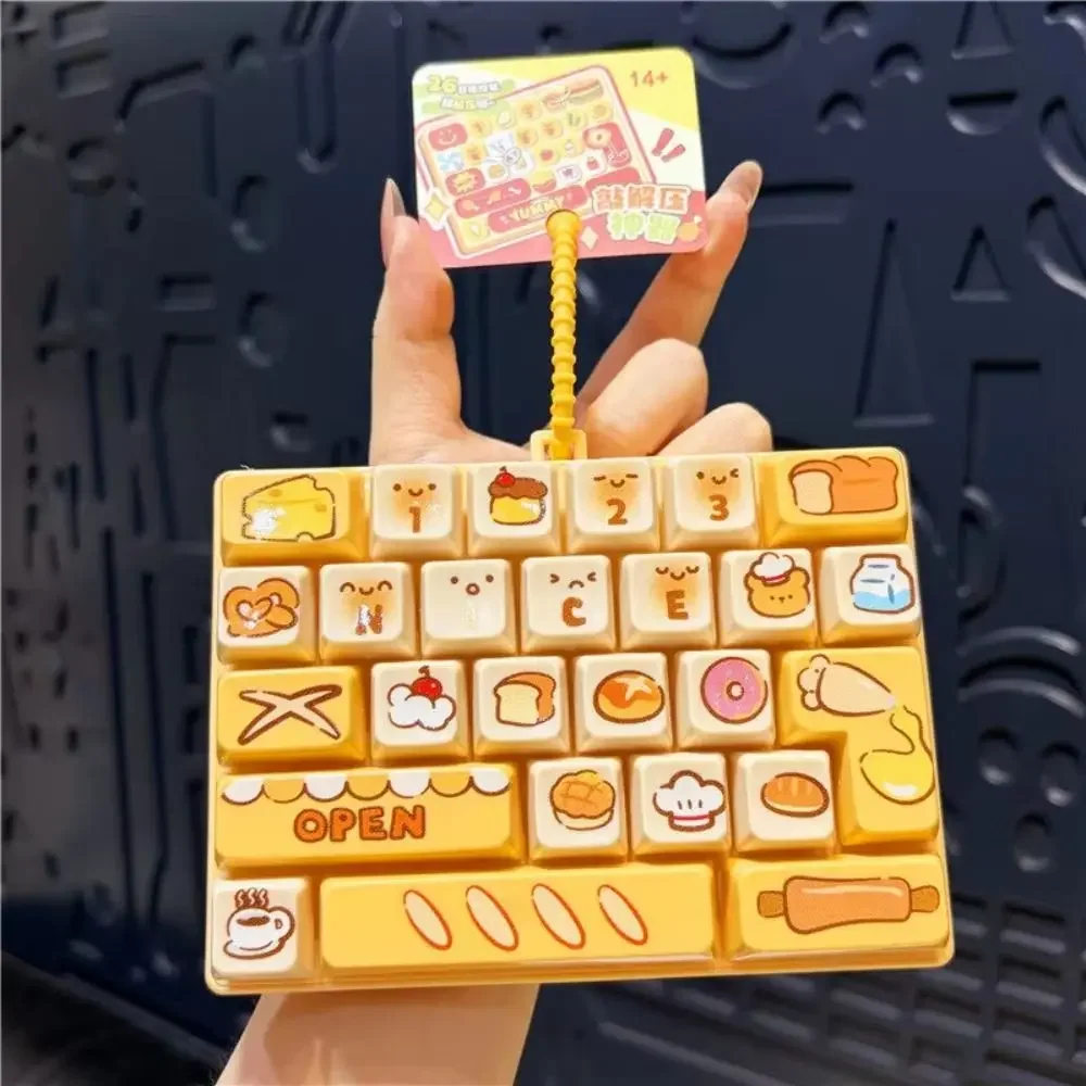 26 Key Decompression Button Mini Keyboard Creative Design Mini Keyboard Pendant Cute Pendant Novelty Charms Keyboard Keychain