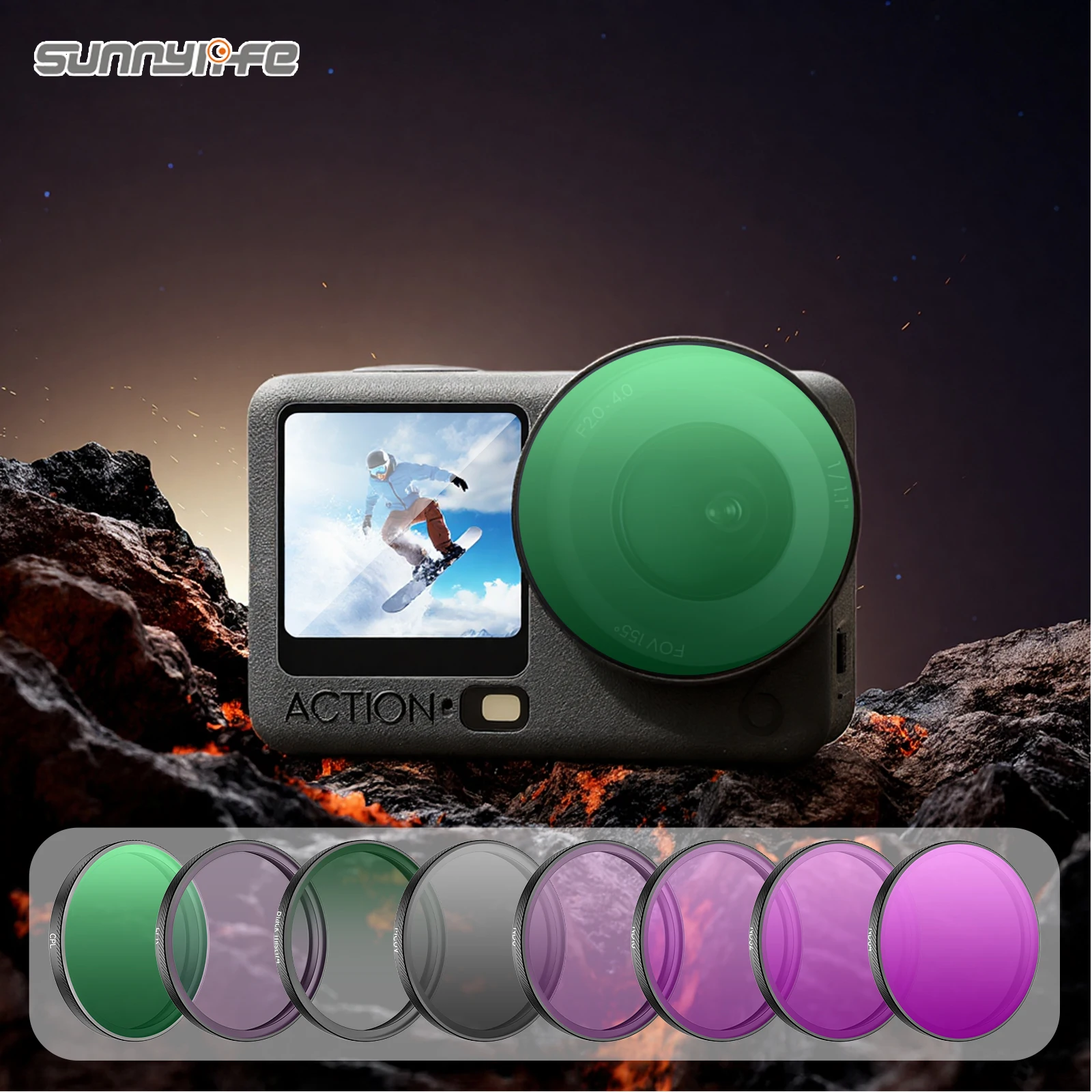 Dashrc Sunnylife Lens Filter Set Compatible With Dji Osmo Action 6 Camera