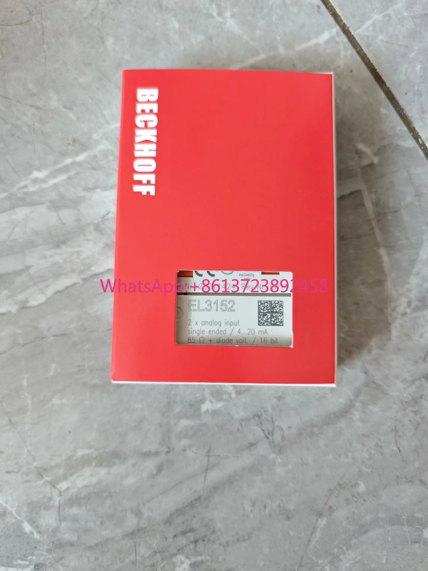 Beckhoff EL3152 module, brand new original genuine, 2 analog inputs, single port, 4..20 mA, 85Ω + diode voltage, 16-bit accuracy