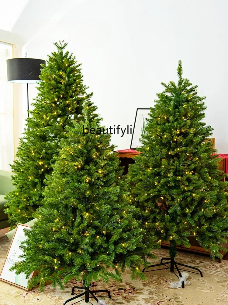 Christmas tree pure PE encryption high-end luxury hotel indoor home holiday decoration flame retardant simulation tree