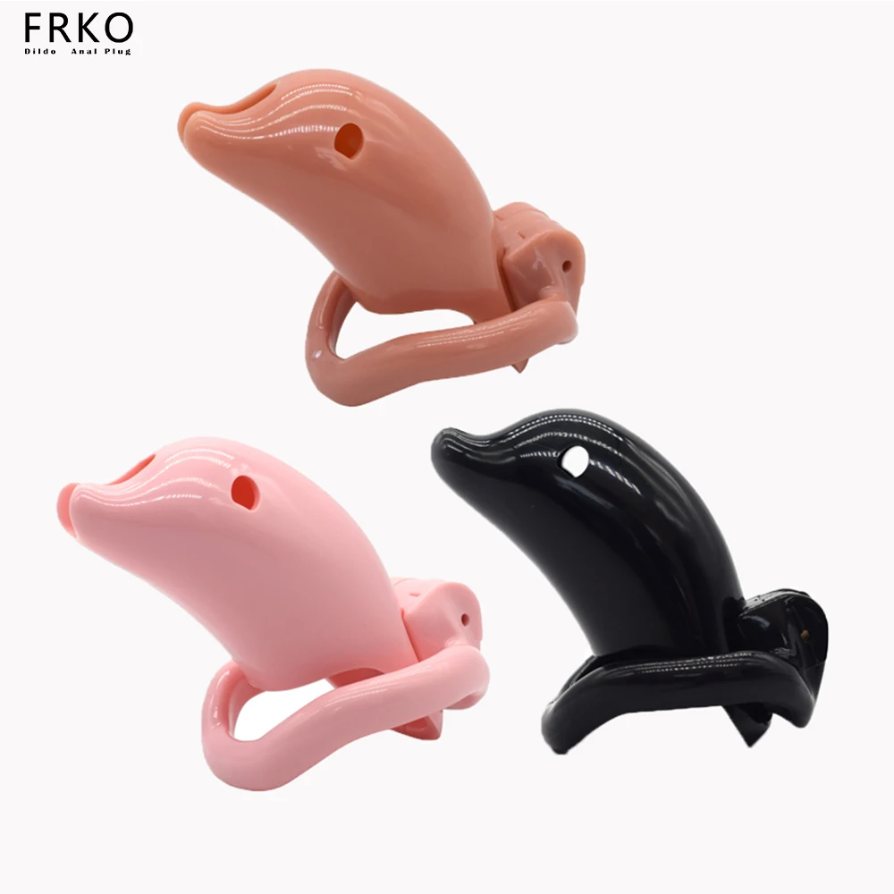 

FRKO Long Dolphin Chastity Cage ABS Resin With 4 Penis Curved Ring Lock Cock Adult Games Sex Toys For Men Sex Shop BDSM Games 18