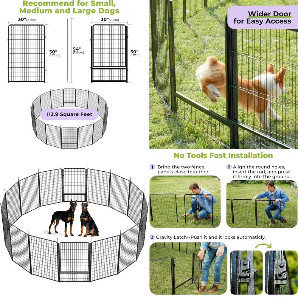 Outdoor Adjustable Dog Playpen for Small and Medium Dogs