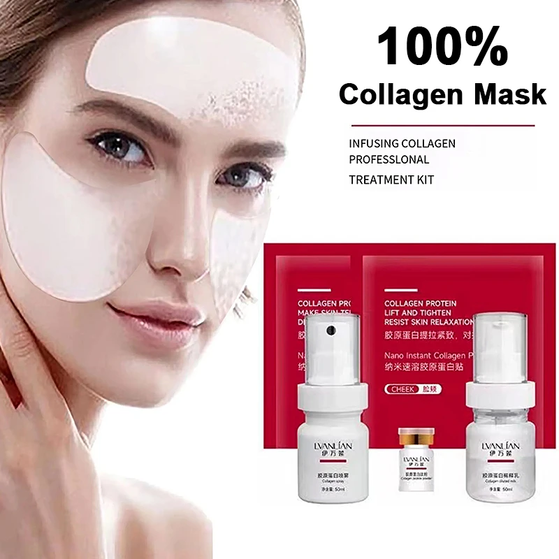 

Nano Water Dissolving Collagen Patch Set Hyaluronic Acid Collagen Mask Kit Absorbable Collagen Filler Facial Firming Anti-aging