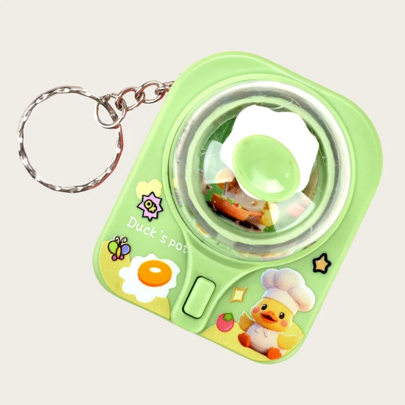Creative Cartoon Mini Egg Flipper Fried Egg Machine Keychain Fun Stress Relief Clicker Toy Decorative Bag Pendant Gift