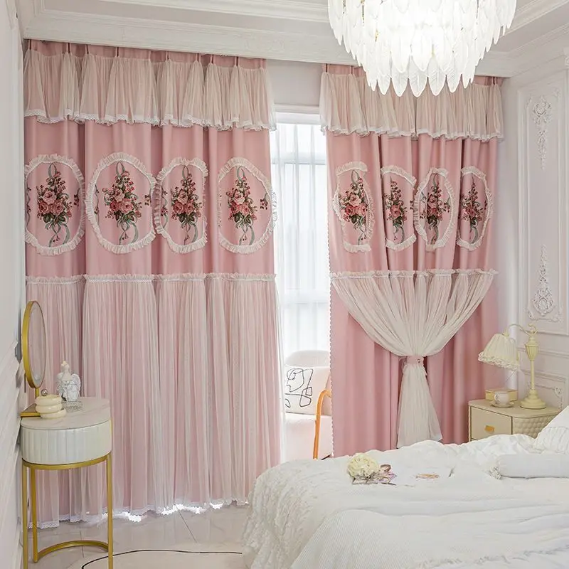 

Японская и корейская французская высококачественная двухслойная занавеска, затемняющая занавеска для спальни, гостиной