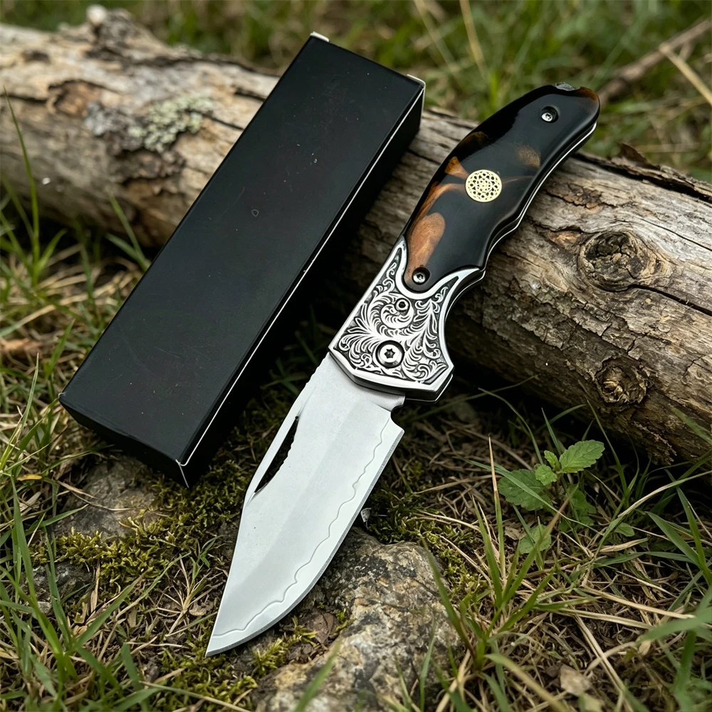 

SDK-11 High-quality Pocket Folding Knife 2.95 Inch 5Cr13Mov Blade 420 Steel Frame Acrylic Handle Durable Outdoor Camping Tool
