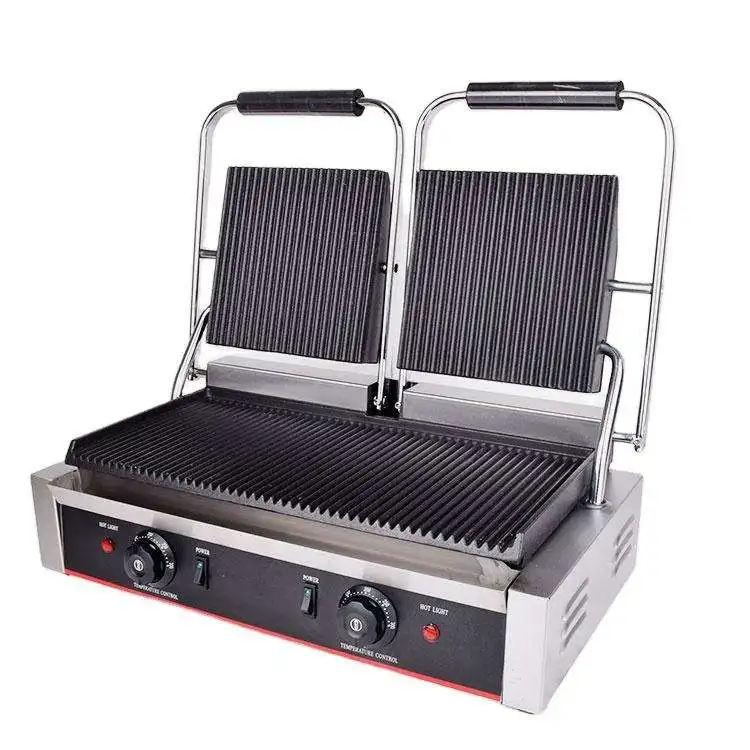 

Lyroe, оптовая продажа, электрическая коммерческая домашняя кухня из нержавеющей стали, двойной гриль-панини, сэндвичница для еды