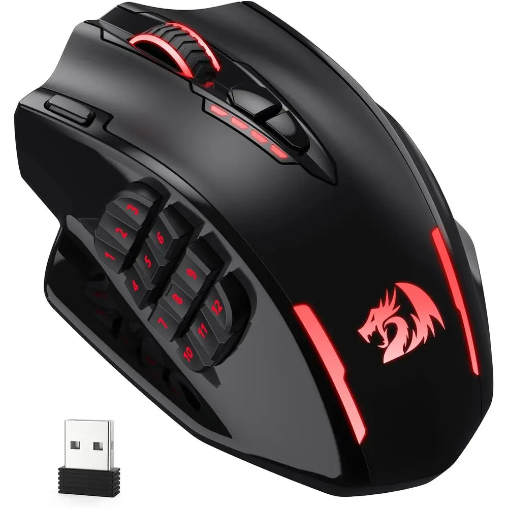 High-Precision 16000 DPI Wireless/Wired RGB Gaming Mouse with 16 Customizable Buttons and 45-Hour Battery Life
