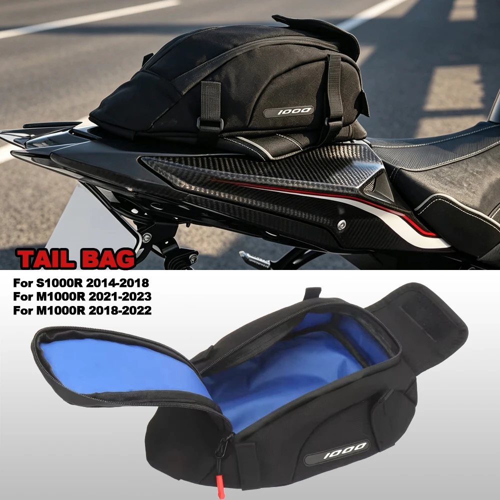 New Motorcycle Rear Back Seat Tail Bag Waterproof Luggage Storage Bag Black Kit For BMW S1000RR HP4 S1000R M1000RR M1000R