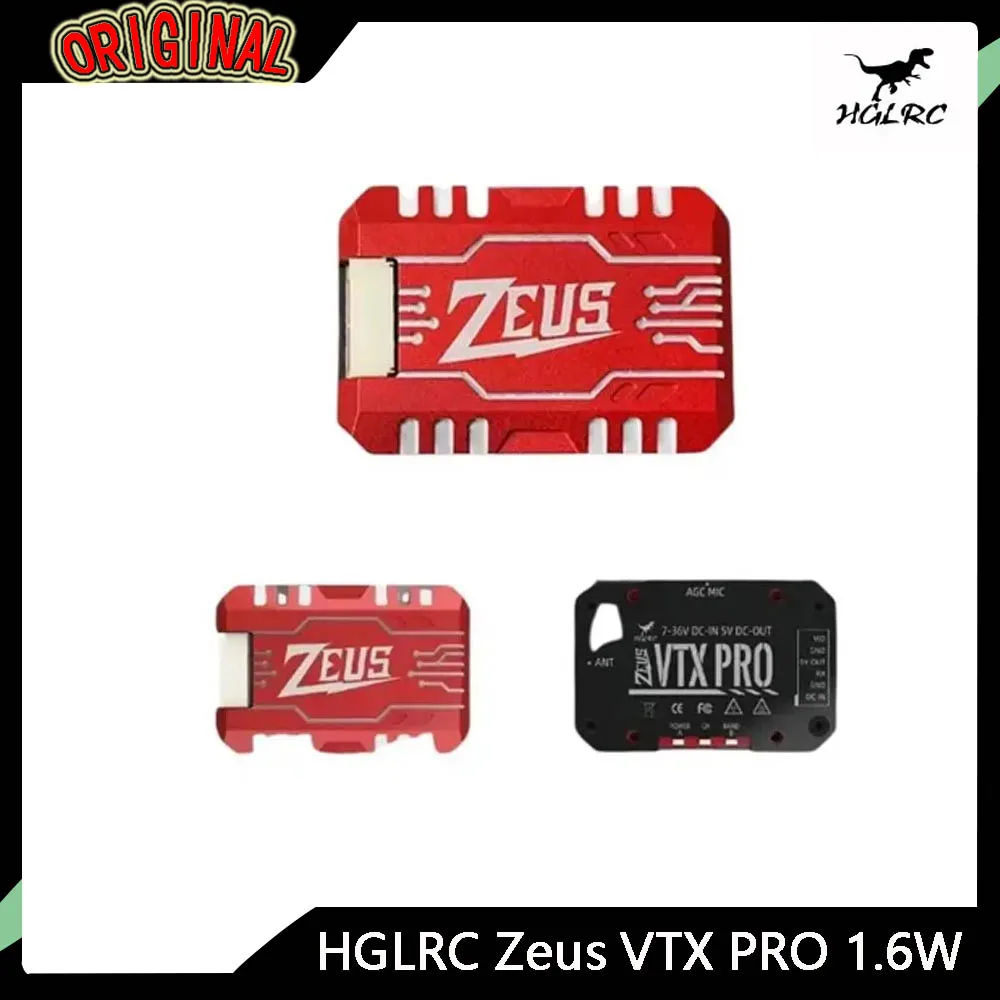 

Передатчик HGLRC Zeus VTX PRO 5.8G — макс. 1,6 Вт, 40 каналов, встроенный микрофон, низкая задержка для гоночных дронов FPV