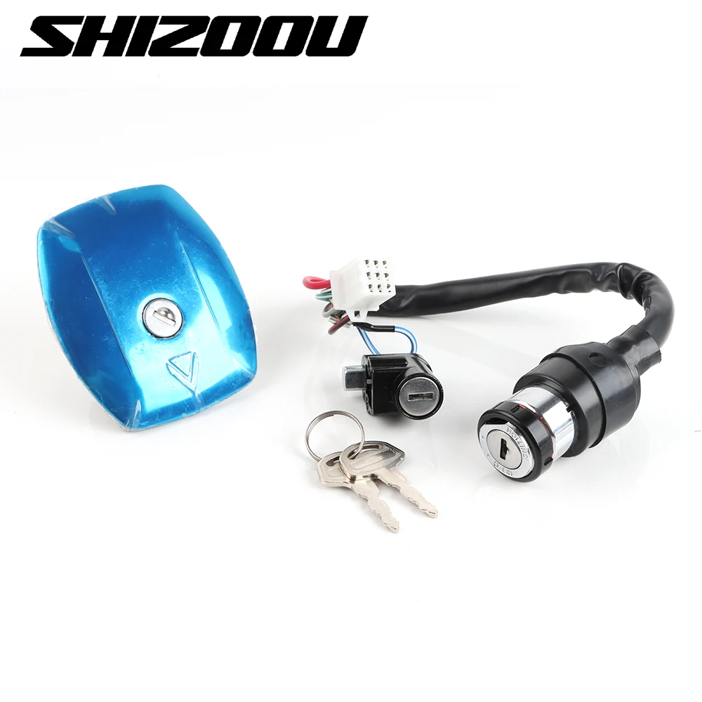 Motorcycle lgntion lock set Ignition Switch Fuel Tank Cap Lock For Haojue Suzuki AX100  AX 100 Lock Set