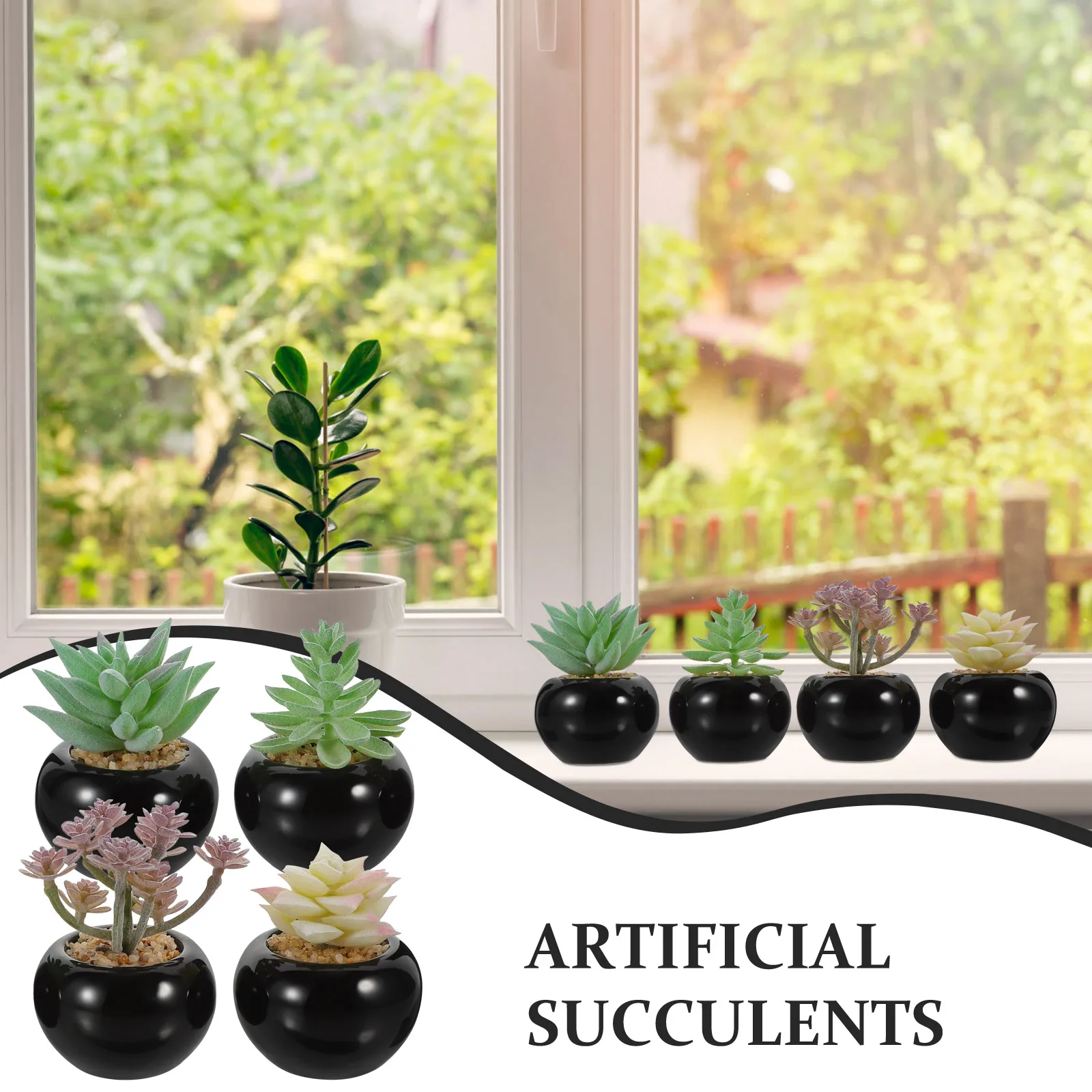 

4Pcs Faux Succulent Sets Miniature Plants Artificial Greenery for Small Spaces Photo Prop Decor 125 Miniature Plants