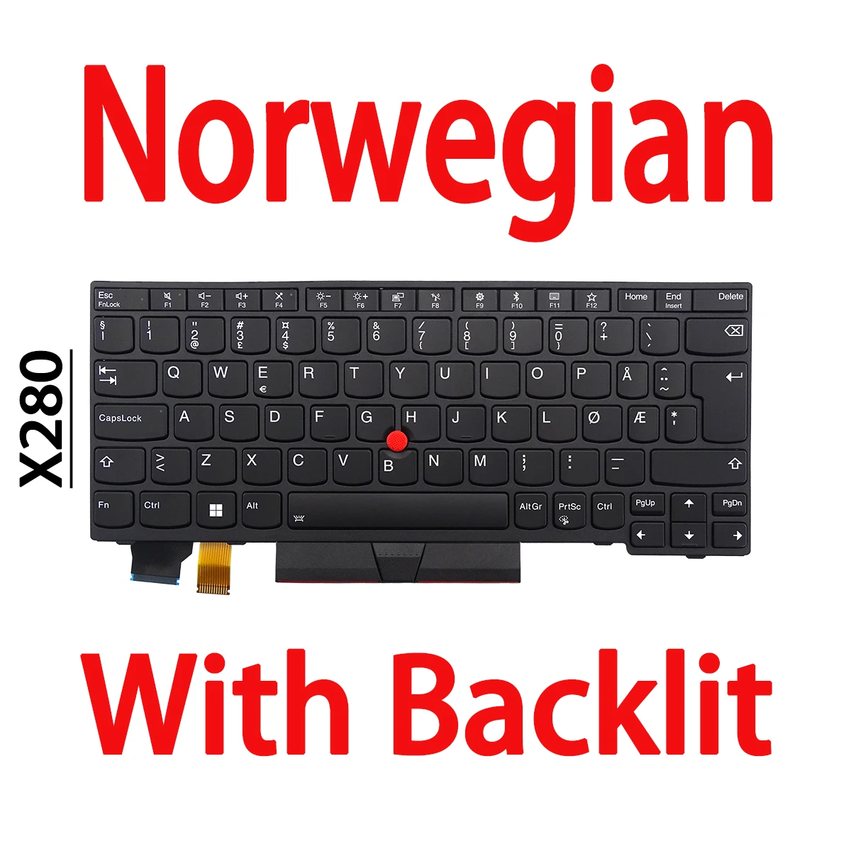 Imagem -02 - Teclado Norueguês Italiano Sueco Esloveno Suíça Checo Eslovaco Grego para Lenovo Thinkpad X280 A285 X390 X395 L13 Gen1