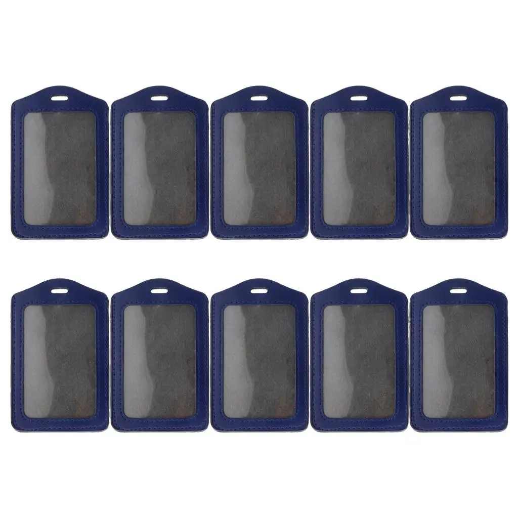 10Pcs ID Badge Holder Card Case Vertical Holes Identity Badge