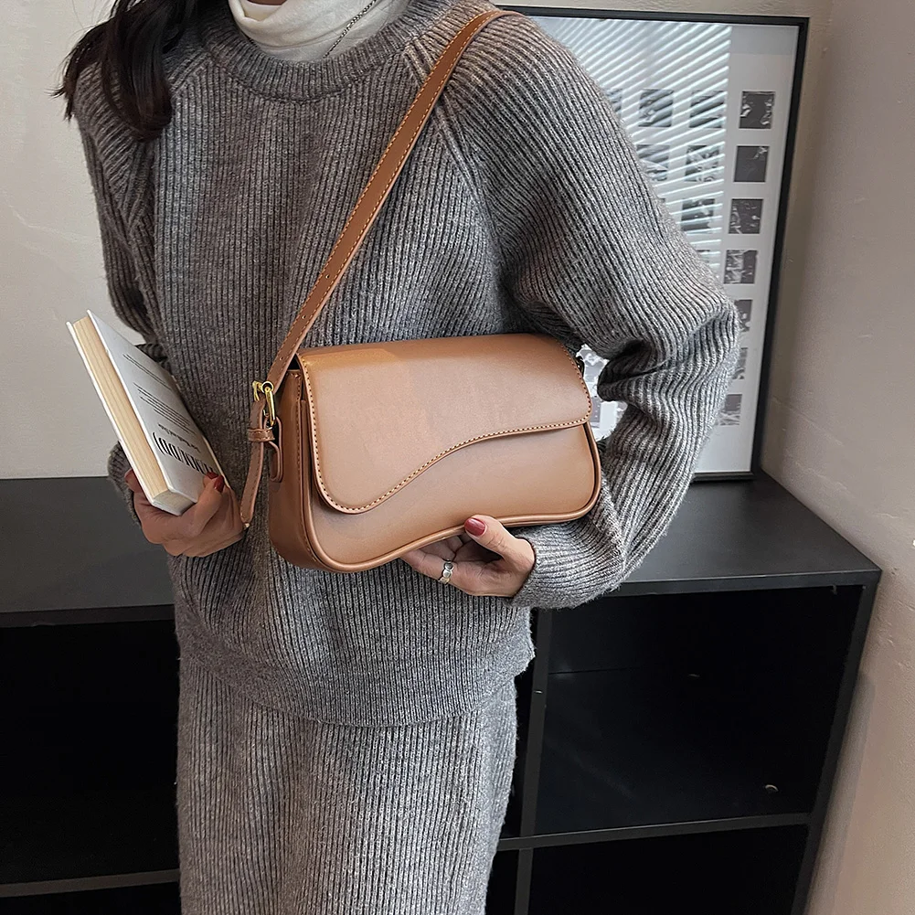 

Women Satchel Tote Bag PU Leather Top Handle Bag Trendy Flap Shoulder Bag Casual Armpit Hobo Bag Commuting Bag