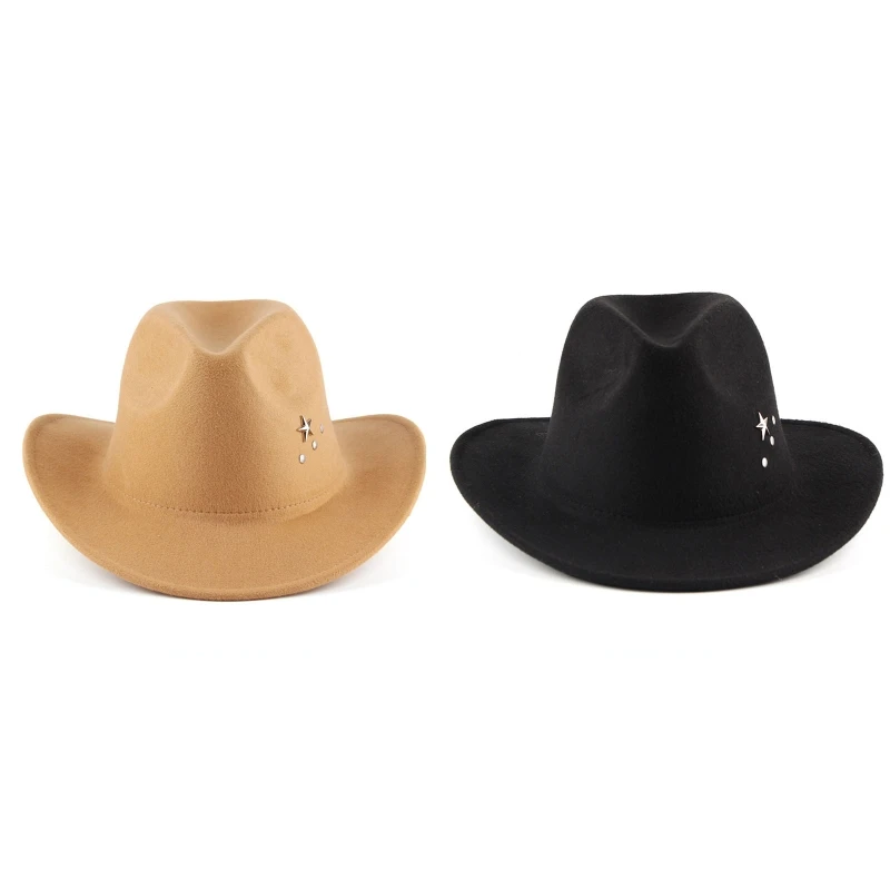 Retro Hat Wide Brim Western Cowboy Hat Party Show Face Small Christmas for Halloween Gatherings