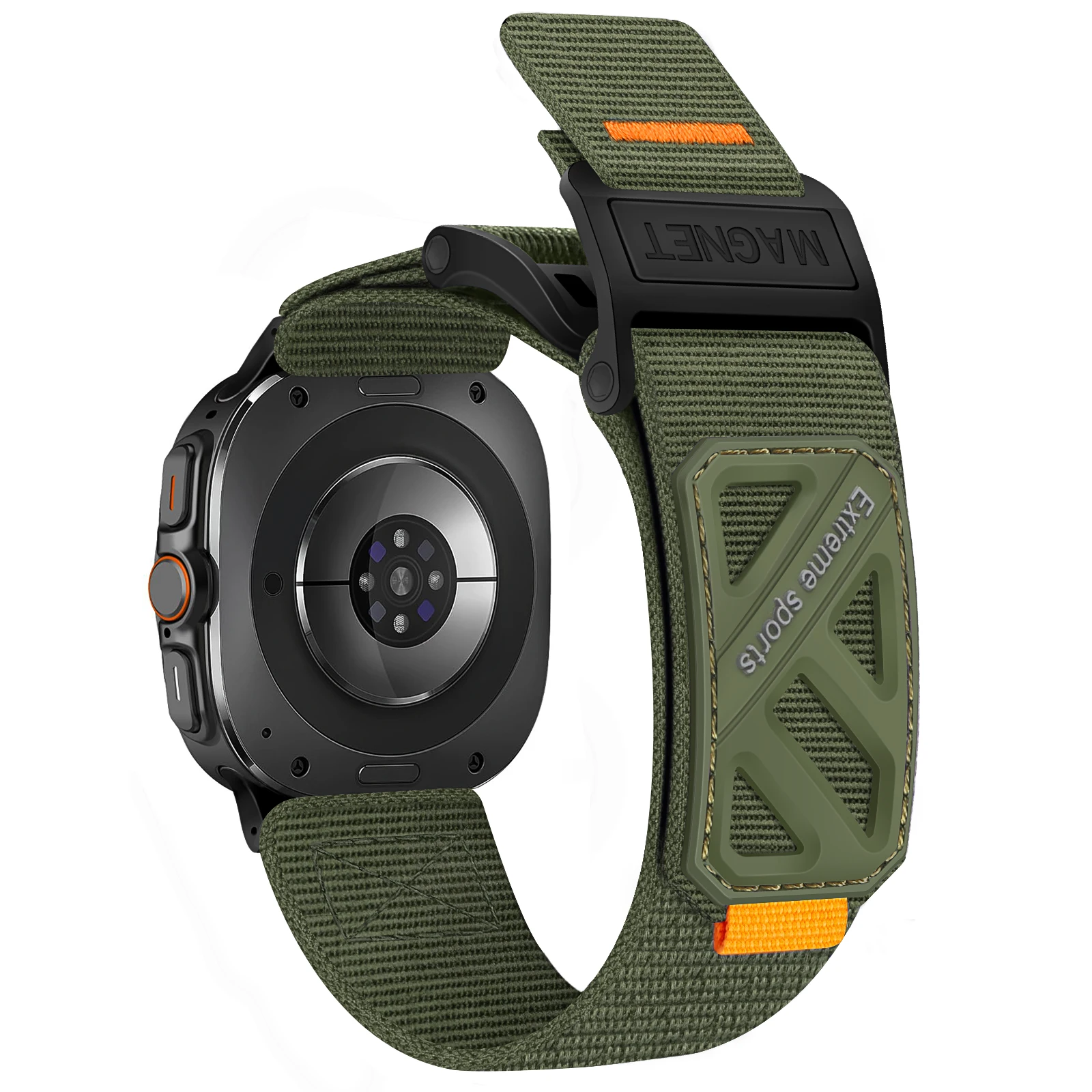 Das Armband ist für das handgewebte Sport-Magnet-Nylonarmband Samsung Galaxy Watch Ultra 47 mm geeignet.