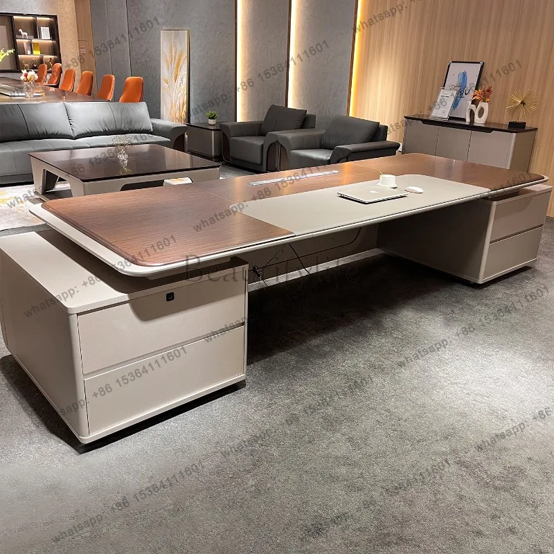 FG Wooden Luxury Office Desk Modern Computer Decoration Executive Office Desk Aesthetic Display Mesas Escritorio Salon Furniture