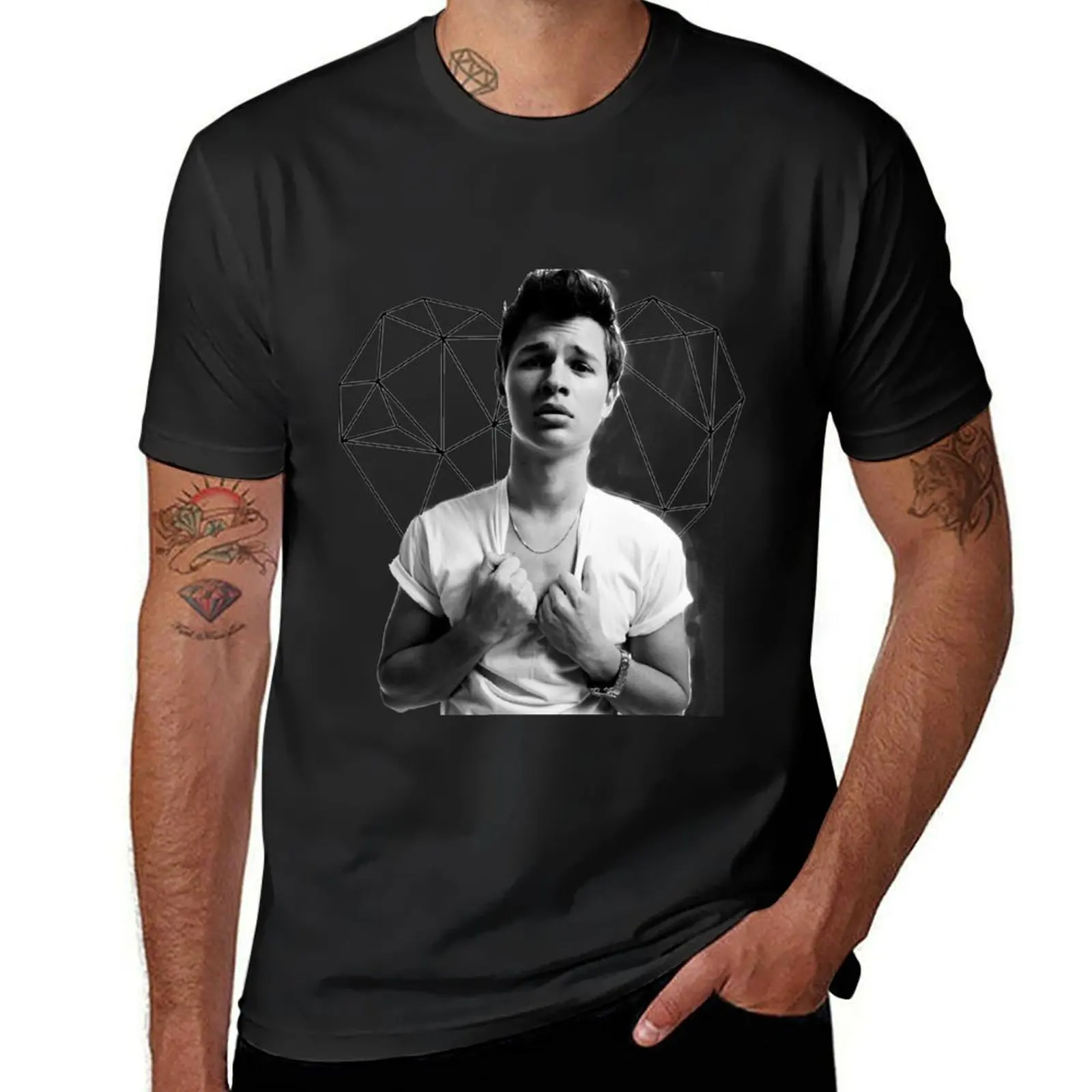 Ansel Elgort T-Shirt for a boy plain t shirt men