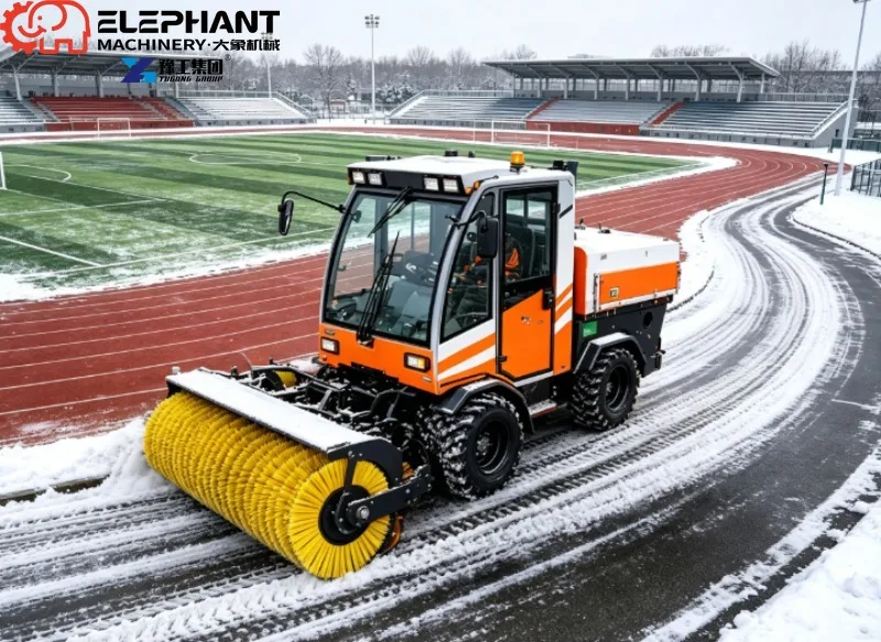 AWD Multi Purpose Snow Cleaner with Hydraulic Hopper Lift, Warm Cabin & Engineering Snow Tires For Construction Site