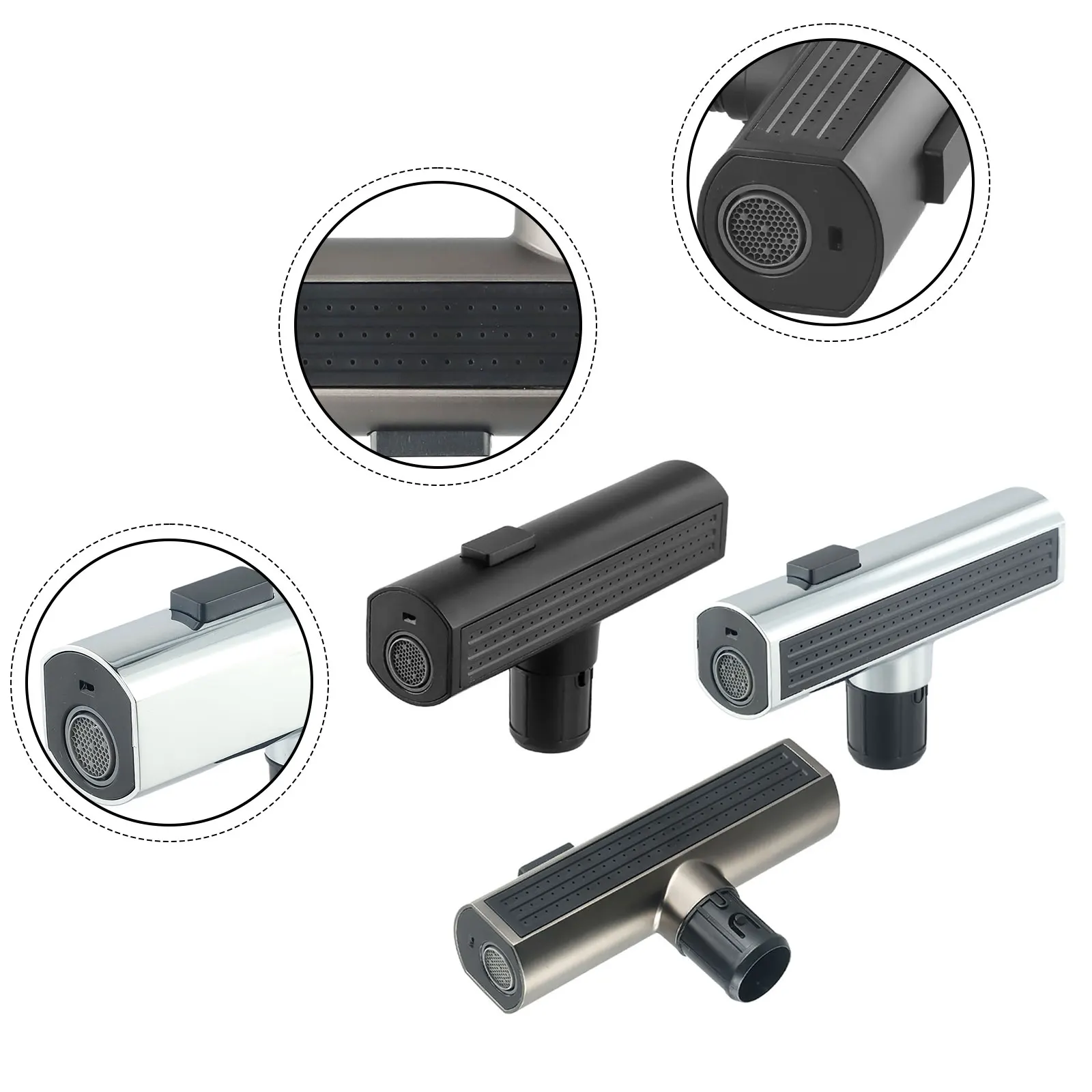 3-In-1 Pull-Out Faucet Supercharged Universal Rotating Extender Waterfall Outlet Multifunctional Spout Bathroom Equipment