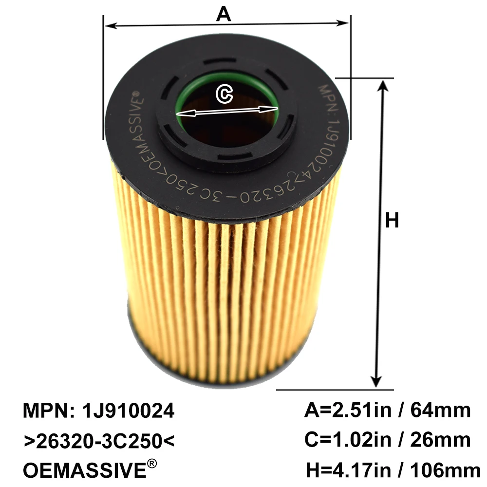 Oil Filter 26320-3C250 For Kia Venga Pro Cee\'d ED JD Hyundai i30 FD ix20 JC 1.6L Engine 2010 2011 2012 2013 2014 2015 2016 2017