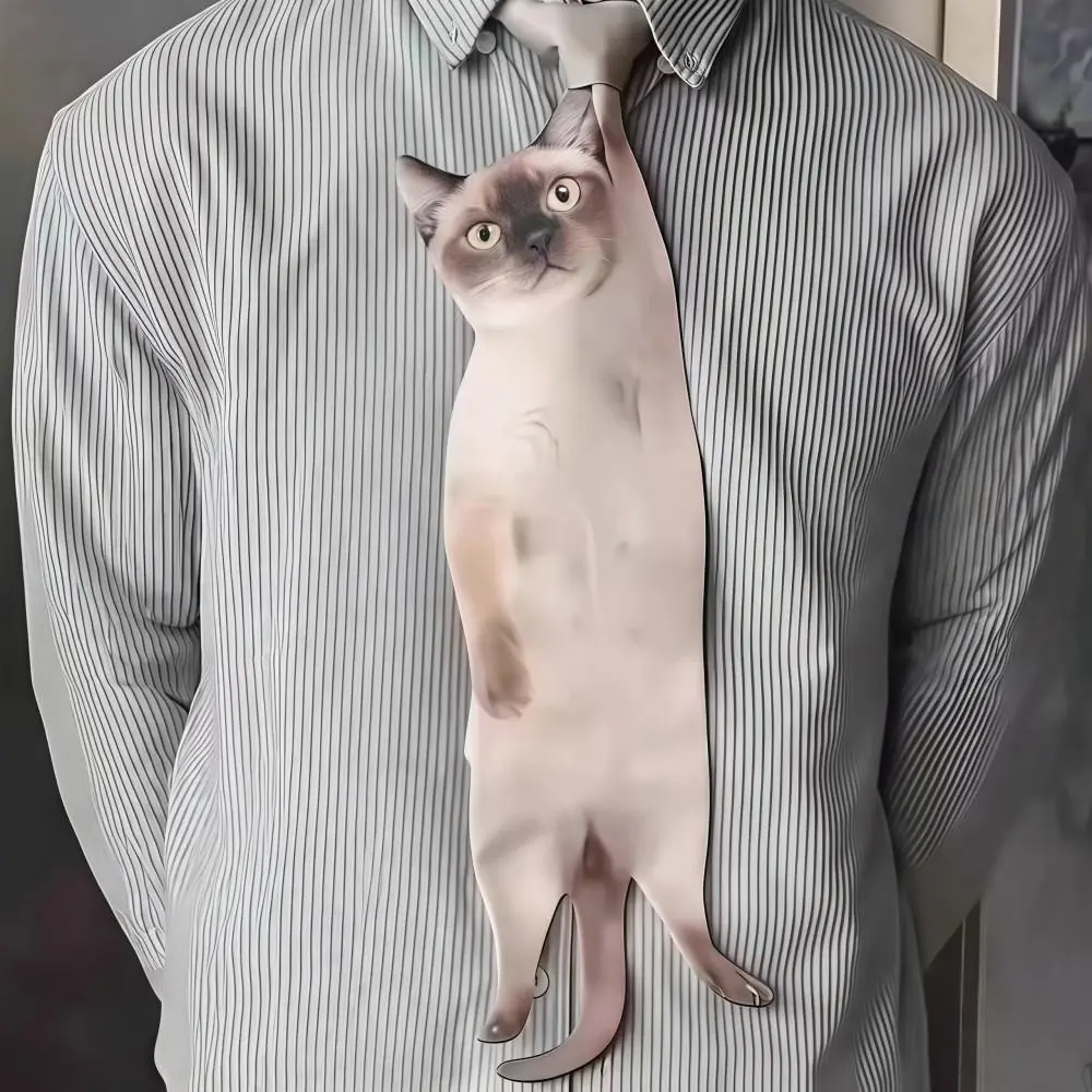 gravata-masculina-3d-em-formato-de-gato-com-estampa-animal-gravata-criativa-e-realista-em-tecido-acetinado-para-casamento-e-festa