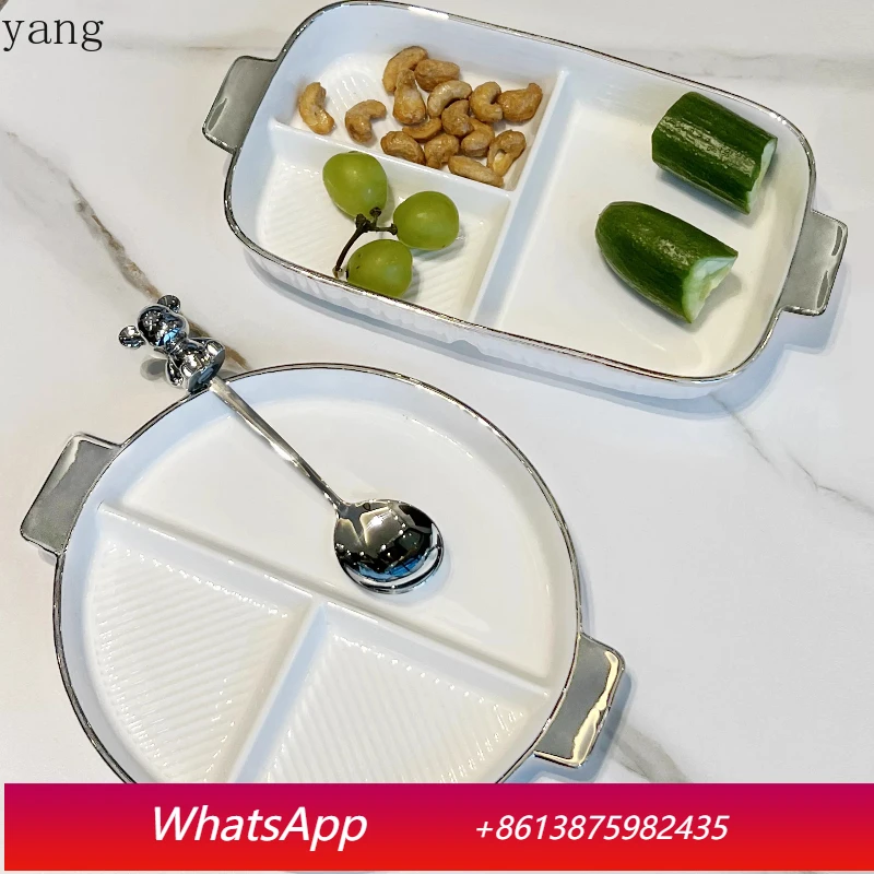 LMM Light Food Ceramic Fat Reduction Divided Plate Divided Plate Advanced Sense