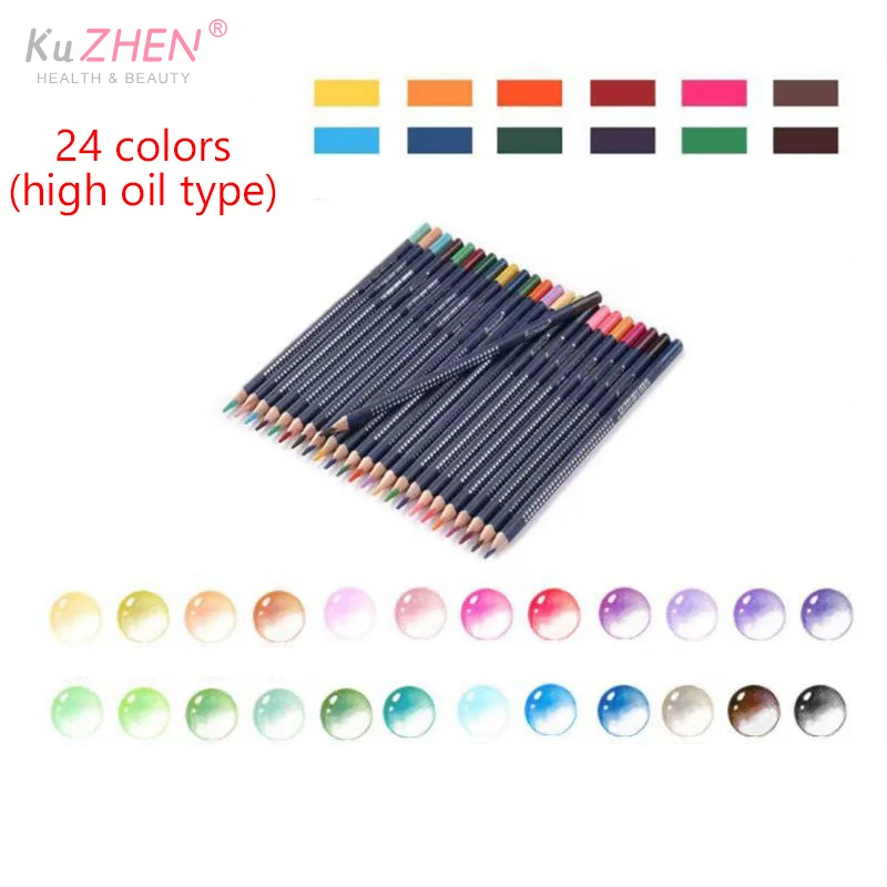 

12/24 цвета, набор акварельных карандашей, высококачественные профессиональные цветные карандаши для дизайна ногтей, подарок для начинающих дизайна ногтей, кисть для дизайна ногтей