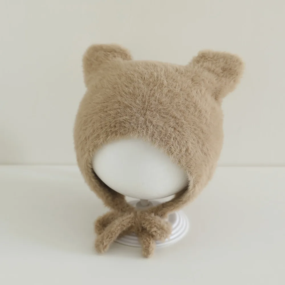 

Soft Warm Ear Protection Hat Cute Cartoon Thickened Earmuffs Cap Solid Color Beanies 10-36Month Children