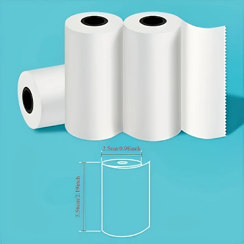 50 rouleaux de papier thermique auto-adhésif 57x25mm, étiquettes vertes à Base blanche pour Mini imprimantes de poche, impression de texte/Image/photo