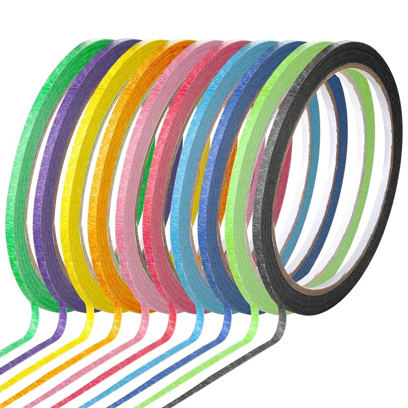 10 Rolls 1/8In Colorful Whiteboard Thin Tape Whiteboard Pinstripe Tape 10 Colors Thin For Whiteboard School Office Home