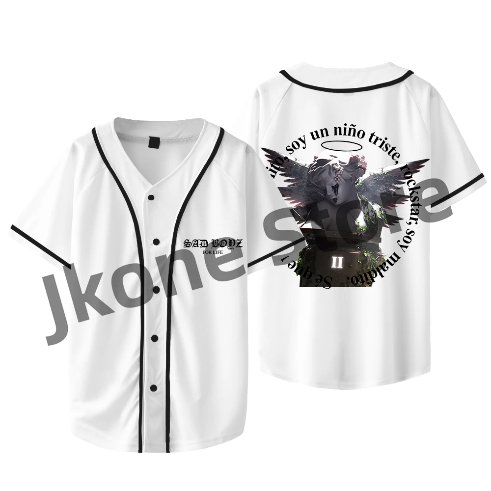 Jaqueta de beisebol Merch Junior H Sad Boyz 4 Life para homens e mulheres, manga curta, casual na moda