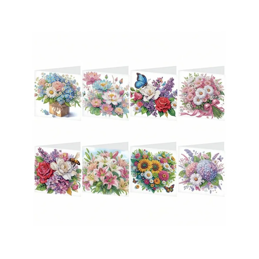 

8 Packs Diamond Art Painting Greeting Card Kit Diamond Art Greeting Cards Special Shaped Diamond Painting Greeting Card Arts Cr