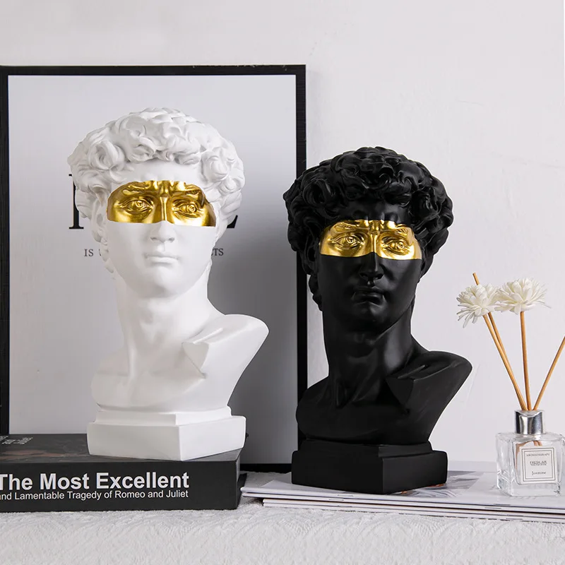David Head Resin Statues Living Room, Table, Office Decoration European Home Decoration Statues Home Decor Art Bust Sculpture