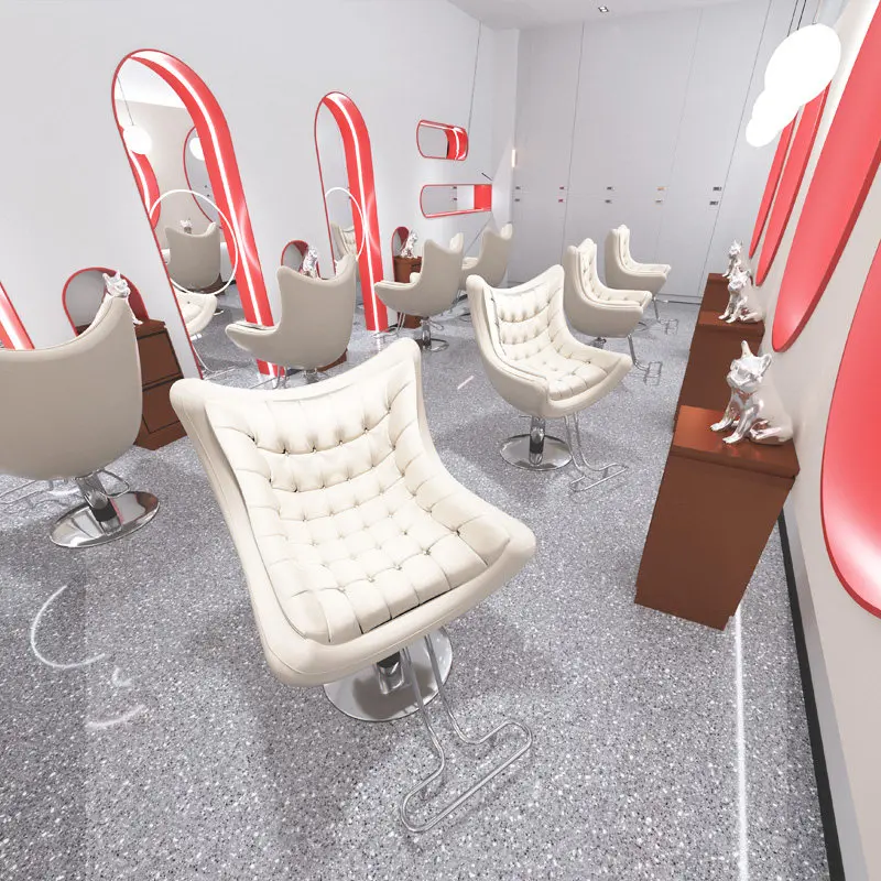 Hydraulic Space Saving Barber Chair 360 Swivel Reclining Salon Chair Simple Rolling Poltrona Barbiere Salon Furniture