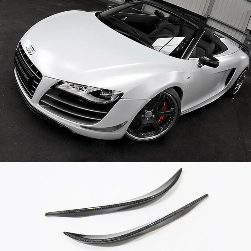 

For 2008-2014 Audi R8 V8 V10 Real Carbon Fiber Front Bumper Canards Body Kit 2PCS/Set