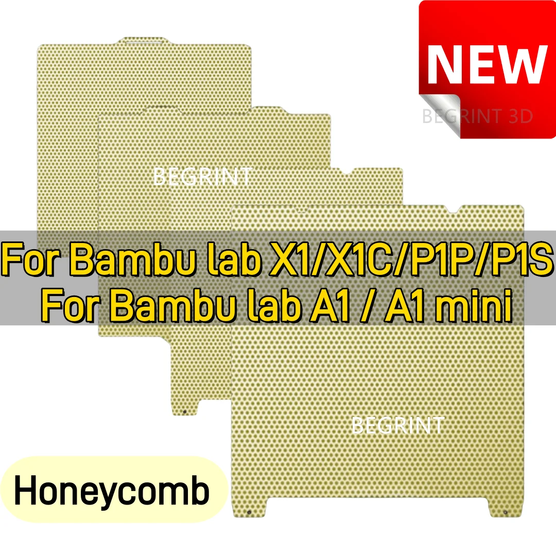 

Обновление PEI сотовая объединительная пластина 257x257 мм для Bambu Lab P1P/P1S/X1/X1C/X1E/A1 двухсторонняя пружинная сталь PEI для 3D-принтера