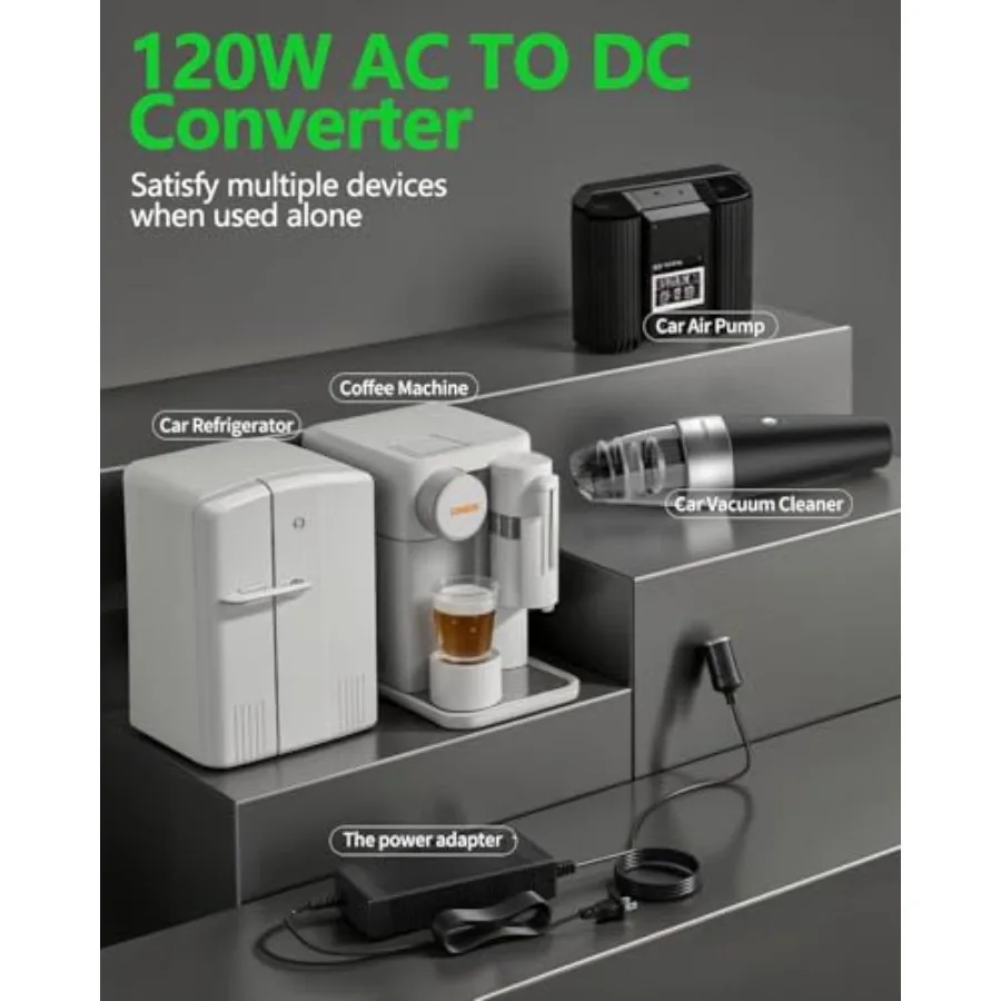 120 واط 10A التيار المتناوب منفاخ إطارات محمول اسطوانة مزدوجة سيارة الإطارات مضخة هواء مع 8.3 بوصة شاشة رقمية كبيرة 12 فولت ضاغط الهواء للسيارة