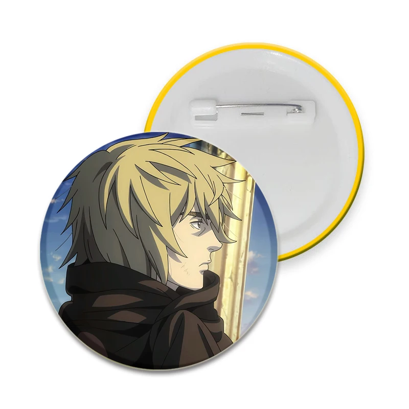 32/44/58mm Anime Vinland Saga Brooches DIY Buttons Enamel Pins Snap-in Craft Badge for Backpack Clothes Decoration