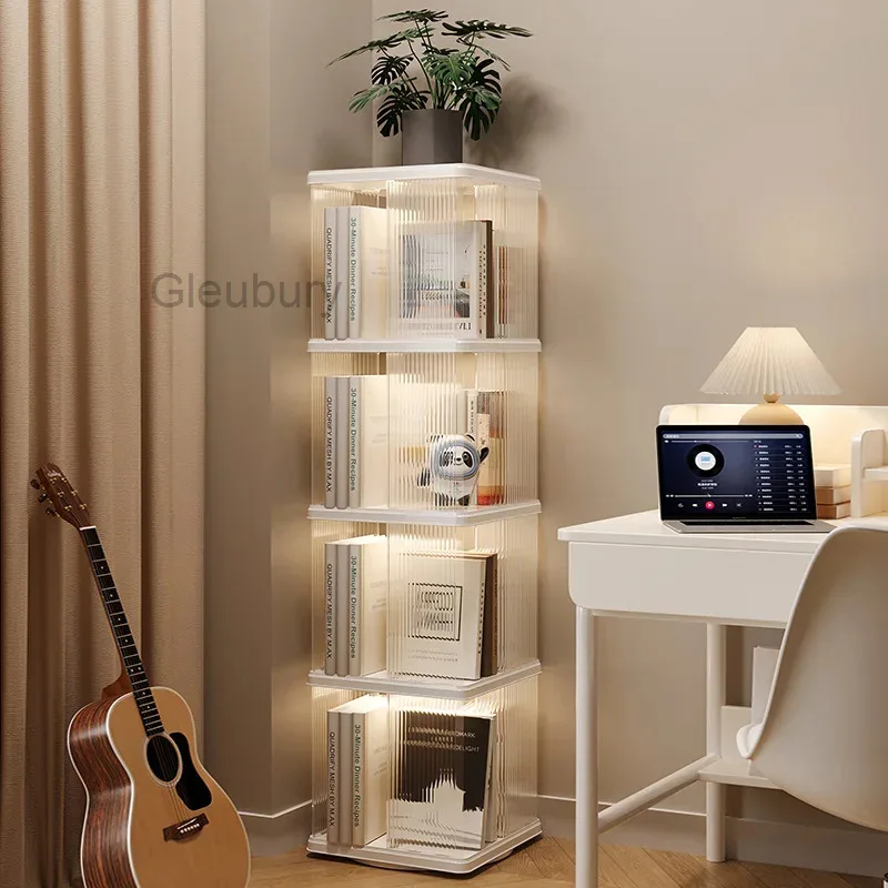Bookshelf Floor To Ceiling Storage Rack with 360 Degree Rotation Bookshelf, Living Room, Study Corner, Multi-layer Storage Rack