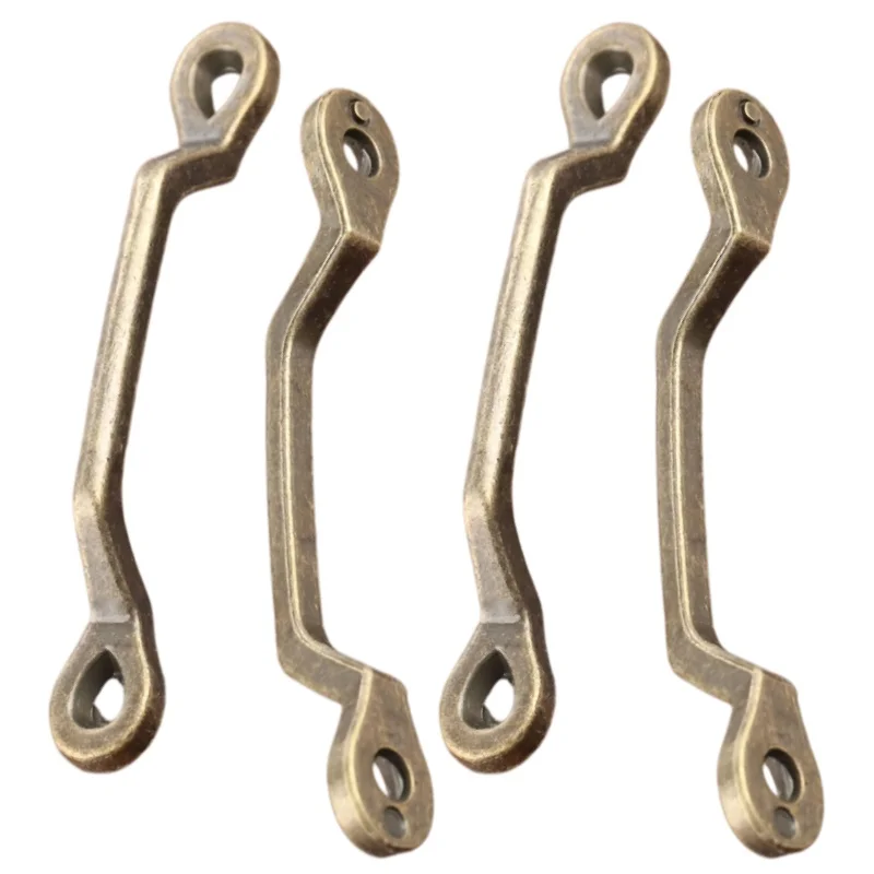 4 Stück Vintage-Möbelgriffe für Schmuck, Holzkisten, Schränke, Schubladen, Küchenknöpfe mit Schrauben, 101 x 14 mm